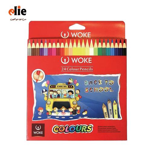 مداد رنگی 24 رنگ وک جعبه مقوایی طرح ماشین
