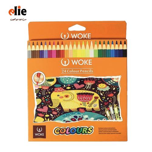 مداد رنگی 24 رنگ وک جعبه مقوایی طرح فیل