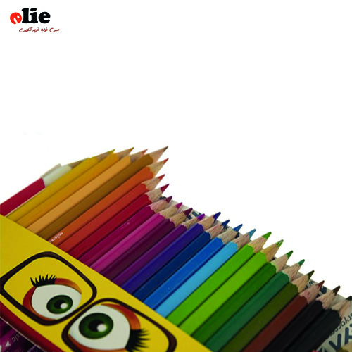 مداد رنگی 24 رنگ آریا جعبه مقوایی سری لبخند