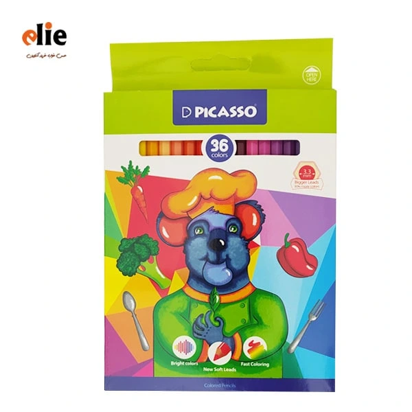 مداد رنگی 36 رنگ جعبه مقوایی پیکاسو