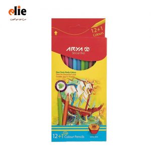 مداد رنگی 12+1 رنگ جعبه مقوایی آریا طرح کشتی