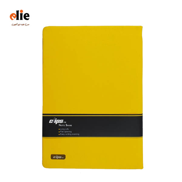 دفتر 100 برگ جلد چرم کلیپس رنگ زرد