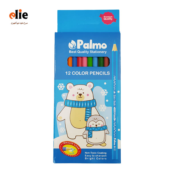مداد رنگی 12 رنگ پالمو جعبه مقوایی