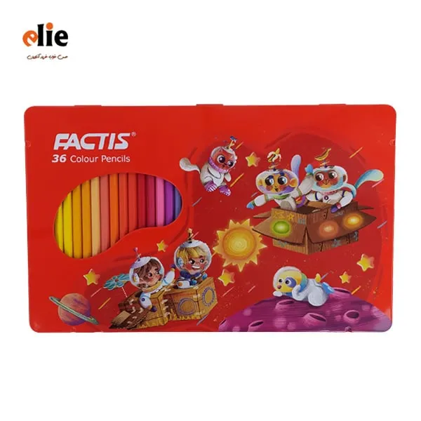 مداد رنگی 36 رنگ جعبه فلزی فکتیس