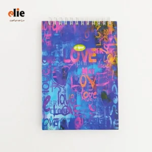 دفترچه یادداشت سیمی کلیپس جلدسخت طرح 002
