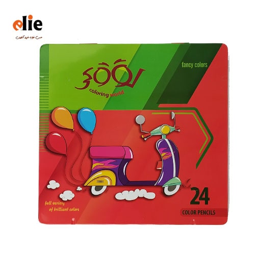 مداد رنگی 24 رنگ لوکی جعبه فلزی