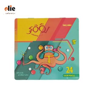 مداد رنگی 24 رنگ جعبه فلزی لوکی
