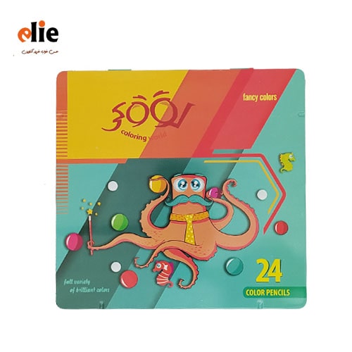 مداد رنگی 24 رنگ جعبه فلزی لوکی