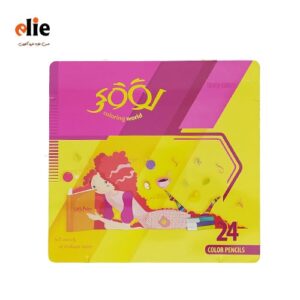 مداد رنگی 24 رنگ جعبه فلزی لوکی طرح 03
