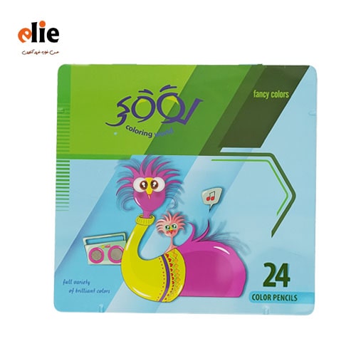مداد رنگی 24 رنگ جعبه فلزی لوکی