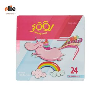 مداد رنگی 24 رنگ جعبه فلزی لوکی