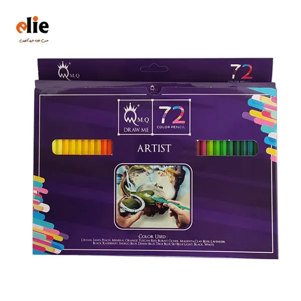 مداد رنگی 72 رنگ جعبه مقوایی ام کیو